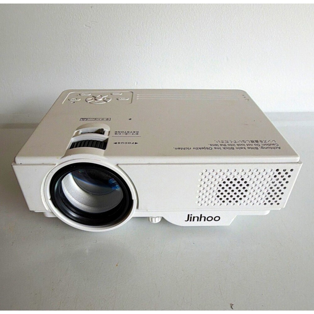 Jinhoo M10 Mini LED Projector 1080p Max 800x480 White HDMI USB VGA AV